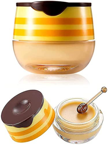 Lip Balm Honey Pot Propolis Feuchtigkeitsspendende Honig-Lippenmaske mit Honigstift Feuchtigkeitsspendend & Vorbeugung Trockener und rissiger Lippenpeeling zur Lippenpflege und Lippenbehandlung