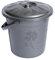 Plastic Bucket with Lid Handle Small Large Storage Bucket Bin Container Measures (10L, Grey)