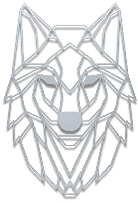 tuning-art WB05 Wanddekoration | Deko Metallschild | Stahl | Massiv | geometrische Wandkunst, Farbe:Wolf Silber