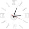 OTOTEC Moderne 3D Wanduhr mit Römischen Ziffern Rahmenlose Große Uhr aus Acryl Wanddekoration für Zuhause Büro Wohnzimmer Schlafzimmer Silber