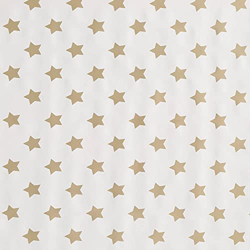 ecosoul Wachstuchtischdecke Wachstuch Gartentischdecke Sterne Gold in 140cm Breite Meterware Länge wählbar (110cm x 140cm)