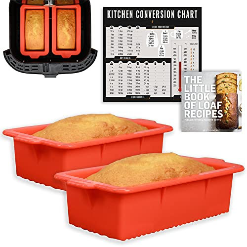 Air Fryer Silikon-Kastenformen zum Backen, Antihaft-Brotkuchenform, 20,3 cm Airfryer Backformen-Sets, Hackbraten, Brownie-Mais, passend für Instant Pot, Ninja Foodi, Cosori, Chefman, Power XL, Dash,
