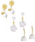 JewelryWe Schmuck 3 Paare Blumen Ohrringe Set Damen Elegant Kamelien Gänseblümchen Tulpe Süßwasser-Perlen Ohrstecker Baumeln Statement Ohrringe Ohrhänger, Gold Weiß