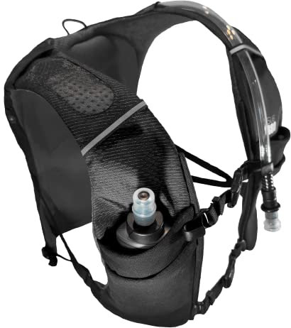 FITLY Sub 180 Running Pack Hydration Vest - Trail Running Water Vest with 4 Pockets, 1L Bladder, 250ml Soft Flask - Anti-Sway Running Hydration Vest For Men & Women - Running Gear - One Size Fits All