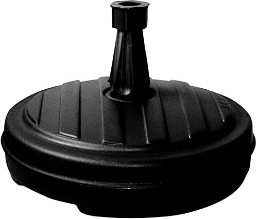 Unibos | Parasol Umbrella Base Stand | Heavy Duty | Sand and Water Filled | Plastic Pole | Garden Beach Patio Sun Shade | Portable Round Umbrella Stand | 44cm x 44.5cm (BLACK)