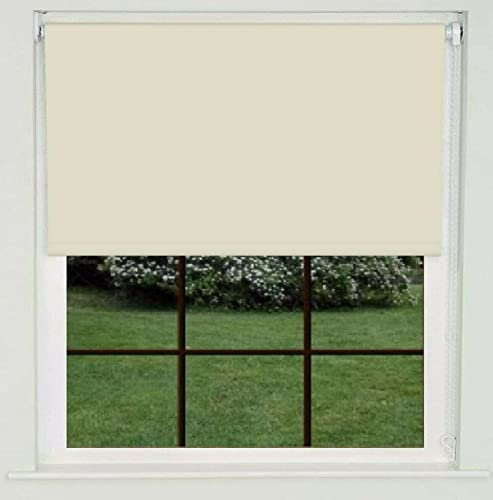 Thermal Blackout Roller Blinds for Window UV Protection Easy Fit Home Office Black out Blind for Bedroom, Trimmable Child Safe Cappuccino, 150cm Width x 165cm Drop