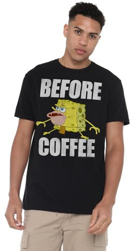 Cotton Soul Spongebob Squarepants Mussel Beach Unisex T-Shirt Heather Grey, Schwarz , L