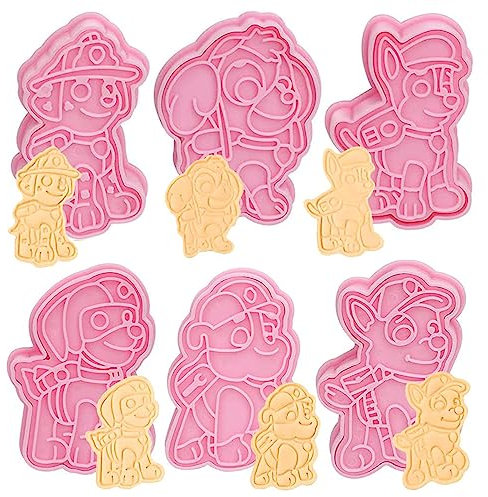 Moldes para Galletas 3d Reposteria,6 PCS Moldes Galletas Infantiles Cortadores Galletas Dog Moldes Galletas Infantiles para DIY Decorar Cookie Fondant, Galletas Tartas