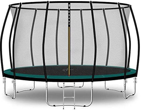 Baunsal® Trampolin Outdoor Ø 487 cm (FGIS) grün Komplettset Sprungmatte mit Netz und Leiter Gartentrampolin Outdoor Spielzeug Kinder Trampolin Kinder Outdoor Spielzeug Garten