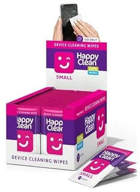 Happy Clean Device Cleaning Wipe Small Lot de 100 chiffons de nettoyage de qualité supérieure pour AirPods, téléphones portables et montres connectées