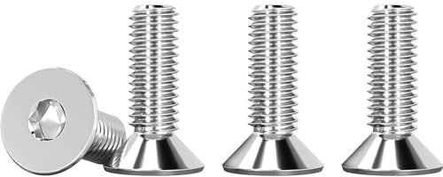 Drenky 25 Pièces M5 X 16mm Vis à Tête Fraisée, à Six Pans Creux Argent en Acier Inoxydable A2 V2A Filetage Complet Norme DIN 7991 / ISO 10642 Vis Hexagonales
