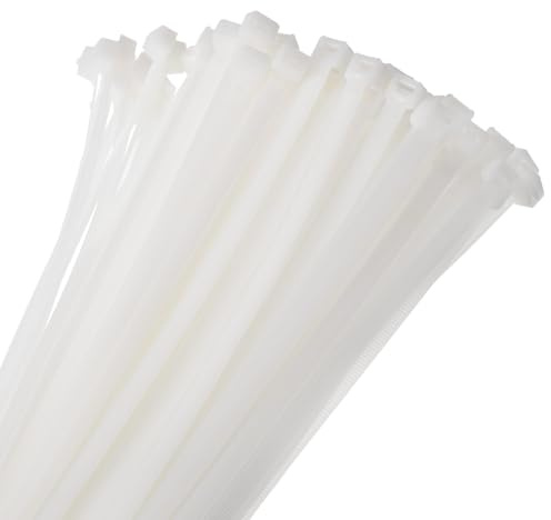 sourcing map Kabelbinder, 900 mm, selbstsichernd, extra lang, Nylon, 10 mm, für Kabelmanagement, Weiß, 50 Stück
