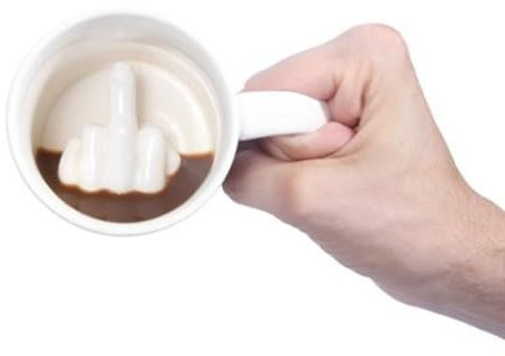 ERdbar Tazza con Dito Medio, Tazza da caffè in Ceramica con Dito Medio, Tazza da caffè Divertente 3D, Tazza in Ceramica con Dito Medio all'Interno, Tazza novità for Il Primo di aprile, San Valentino