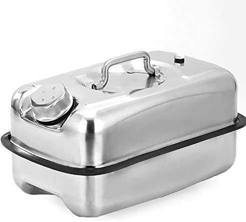 MissYin Bidón de acero inoxidable 304 para combustible, gasolina, diésel, aceite, mango ergonómico, recipiente portátil para coche, furgoneta, camión, accesorios para moto (10L)