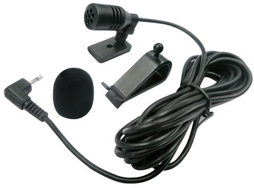 Car Microphone 3.5mm External Mic HD voice Mini Lavalier Clip Mic Stereo Plug and Play Hands-Free for Car and Vehicle Head Unit Navigation Bluetooth Radio DVD 3m Cable