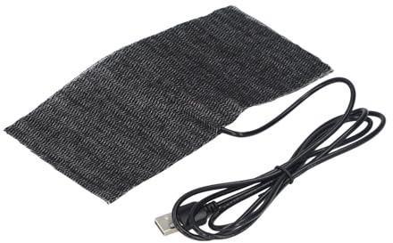 1 Stück Schwarze 5 V USB-Carbon-USB-Heizfolie, USB-elektrische Stoffheizung, USB-Heizdecke, USB-Heizmatte, Faser-Heizmatte, 20 X 10 Cm, Mauspad, Warme Decke