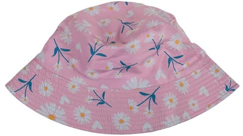 BLUECHOLON Fischerhut, Unisex, für Herren & Damen, Bucketmütze, Einheitsgröße, rosa Blumen, 60 cm