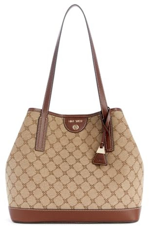 Nine West Teagan 2-in-1-Tragetasche, Mokka-Logo/Mahagoni, Medium