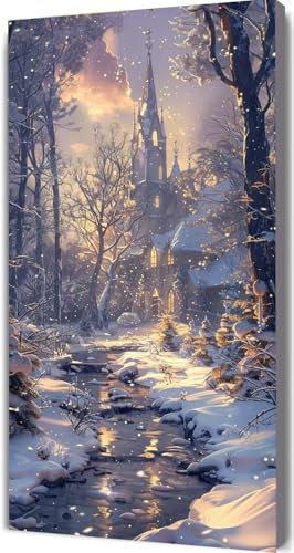 DIY 5D Diamond Painting WeißEr Schnee Diamant Painting Bilder Erwachsene Fluss Diamond Painting XXL 100x200cm Diamond Painting Set, 5D Diamond Art Stickerei Basteln Painting für Home Wand Décor U-1