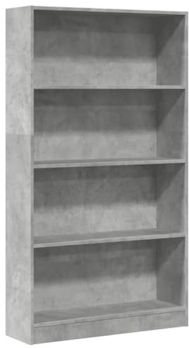 vidaXL Libreria Grigio Cemento 80x24x143 cm in Legno Multistrato, Mobile Porta Libri, scaffale per Libri, Mobile portaoggetti, Porta Libri