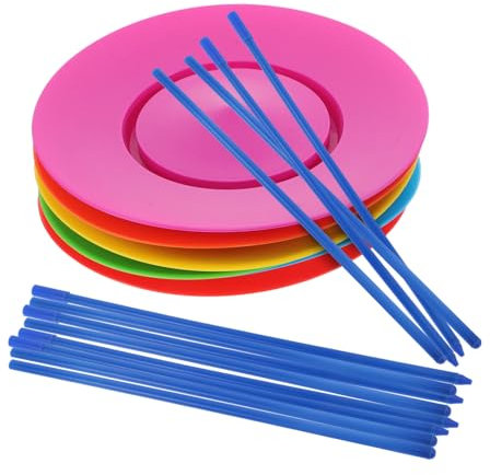 Alasum 6 Pezzi Piatti Rotanti Da Giocoliere Piatti Colorati Con Bastoncini Per Mani Design Stabile Per Mantenere La Stabilità Durante La Rotazione