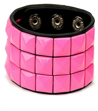 FROLDDRW Armband Punk -pyramiden -Armband -Armband Breite Pu -ledermanschette Armband-rosa
