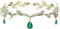 MisFun Elfenkrone, Prinzessin Crystal Crown, Kristallperlen Stirn Kopfschmuck, Vintage Grün Strass Diadem, Tiara für Hochzeit Braut Motto Party Karneval Cosplay Festival Kostüm Zubehör