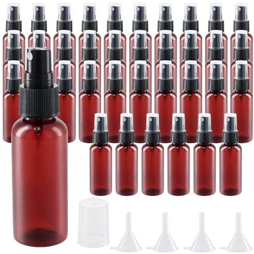MAKTSAM 60 PCS 100ml Fine Mist Spray Bottles Bulk with 6 Funnels, Small Empty Plastic Travel Atomiser Bottle for Perfume Water Cosmetic Hair