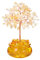 Jovivi Cadeau Fête des Mères 13-14cm DIY Arbre de Vie Pierre Naturelle sur Bol de Trésor en Verre Fengshui Tree Porte Bonheur Bibelot Décoration de Bureau Maison et Domicile (Citrine)