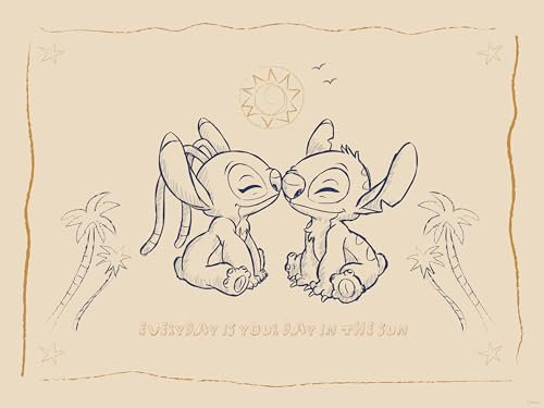 Komar Wandbild- Disney Lilo and Stitch Your Day in the Sun - Größe 30 x 40 cm - Poster, Kinderzimmer, Dekoration - gerollt ohne Rahmen