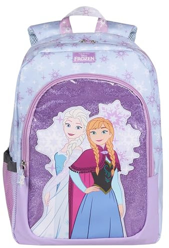 DISNEY Die Eiskönigin Anna und Elsa Rucksack für Mädchen, Schulrucksack mit Reflektoren, Laptopfach, Blau
