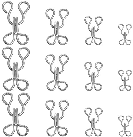 80 Set Nähhaken und Ösen 4 Größen BH Haken Verschluss Hosenverschluss Hake Unterwäsche Nähhaken für BH Kleidung Röcken Hosen Nähen DIY Bastelzubehör