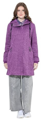 gs1 data protected company 4069787000005 Strickfleece-Jacke, Kapuze, 2-Wege-Zipper Blazer, Lilla, 52-54 Donna