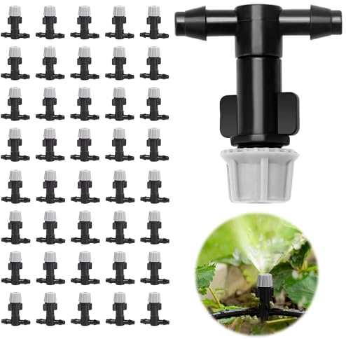 42 Stücke Mikrosprinkler, Tropfbewässerung Nozzle, Verstellbarer Sprinkler für den Garten, Micro Spray Bewässerungstropfer mit einstellbarem Durchfluss, Für Gartenbewässerung Gewächshaus Sämling