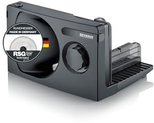 SEVERIN Allesschneider für Brot, Aufschnitt oder Käse, Brotschneidemaschine mit stufenlos einstellbarer Schnittstärke, Aufschnittmaschine mit Fingerschutz, schwarz, AS 9595