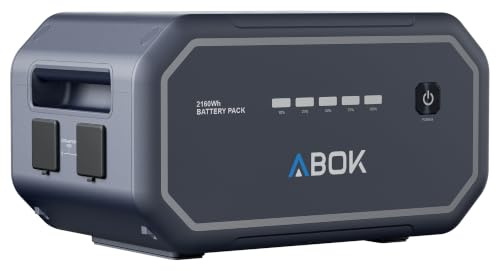 ABOK Ark2800 Zusatzakku 2160 Wh LiFePO4 - Tragbare Powerstation Erweiterung | bis 10,8kWh erweiterbar, Erweiterungsbatterie für Ark2800 Solargenerator, nur mit Hauptgerät nutzbar, für Camping & Notstrom