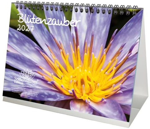 Blütenzauber DIN A5 Tischkalender für 2027 Blumen und Blüten - Seelenzauber