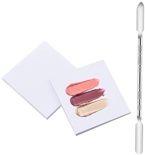 Gjinxi 150 Sheets Nail Polish Palette Paper Disposable Art Mixing Tool Supplies Portable Waterproof Pallet Mats Double Side Accessories With Stainless Stirring Rod for Gel Makeup Color Home Salon