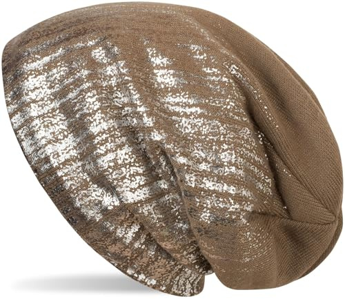 styleBREAKER Unisex Beanie Mütze Metallic Fleece Futter 60cm | Slouch Longbeanie. elastisches Material. Bundweite 26cm. Höhe 28cm. Einheitsgröße. winterfest. weiche Haptik.
