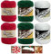 Lily Sugar n' Cream Variety Assortment Holiday 6 Pack Bundle 100 Percent Cotton Medium 4 Worsted with 3 Christmas Patterns (Holiday 2)