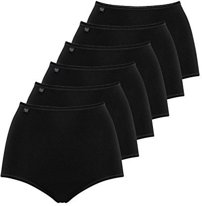 sloggi Damen Slips 24/7 Cotton Maxi Slip 8301QG64 6er Pack, Farbe:Schwarz, Wäschegröße:40, Artikel:-0004/04 black