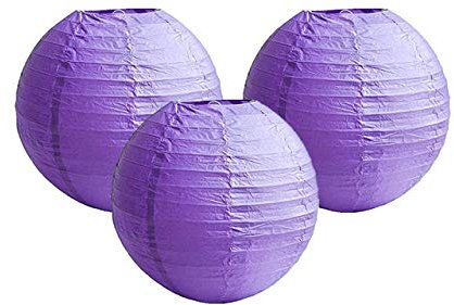 Matissa 3er-Pack Papierlaternen-Lampenschirme für Partys, Geburtstage, Babypartys, Hochzeitsfeiern, Dekoration 4(10cm) -16(40cm) (Lila, 12 (30cm))