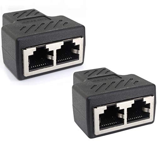 1aTTack.de Cat.6A Netzwerkkabel Kabelverbinder Kabel Splitter Adapter RJ45 kompatibel mit Cat5 Cat6 Cat7 Cat8 2 Stück