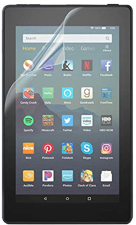 Lobwerk 2x Flexible Nano Tempered Glass Film for Amazon Fire 7 2019 7 Inch Screen Protector Bubble-Free transparent 2x Antireflex