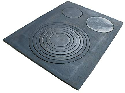 MIMART Home&Wood Gussplatte zum ofen mit 3-Loch 68x52cm Kohleplatte Kaminplatte Grauguss