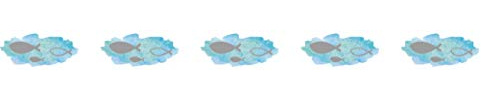 Rayher 50187356 Washi Tape Fische m. Foliendruck, hellblau, 15mm