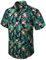 HISDERN Herren Funky Hawaiihemd Coconut Kurzarms Vordertasche Holiday Summer Aloha Bedruckter Strand Freizeithemden Hawaii Hemd, Marineblau Grun, XL