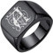 PROSTEEL Herren Ringe Hip Hop Siegelring Größe 59 schwarz Edelstahl hochglanzpoliert personalisiert Buchstabe Band Ring Gotik Biker Ring für Jungen Männer Geburtstag