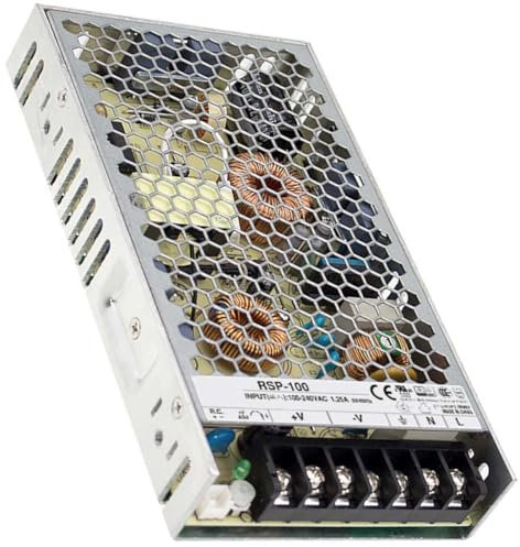 WITTKOWARE RSP-100-27 Industrie-Schaltnetzteil mit Active-PFC, Metallgehäuse und Schraubklemmen, LxBxH: 179x99x30mm, Ausgang: 27V/DC (per Poti einstellbar 25,7-29,7V), max. 3,8A (102W)