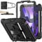 SEYMAC stock Funda para iPad Air 5.ª/4.ª Generación 10,9 Pulgadas 2022/2020, Funda Resistente con Protector de Pantalla Portalápiz [Soporte] & Correa de Mano para iPad Air 2022, Negro